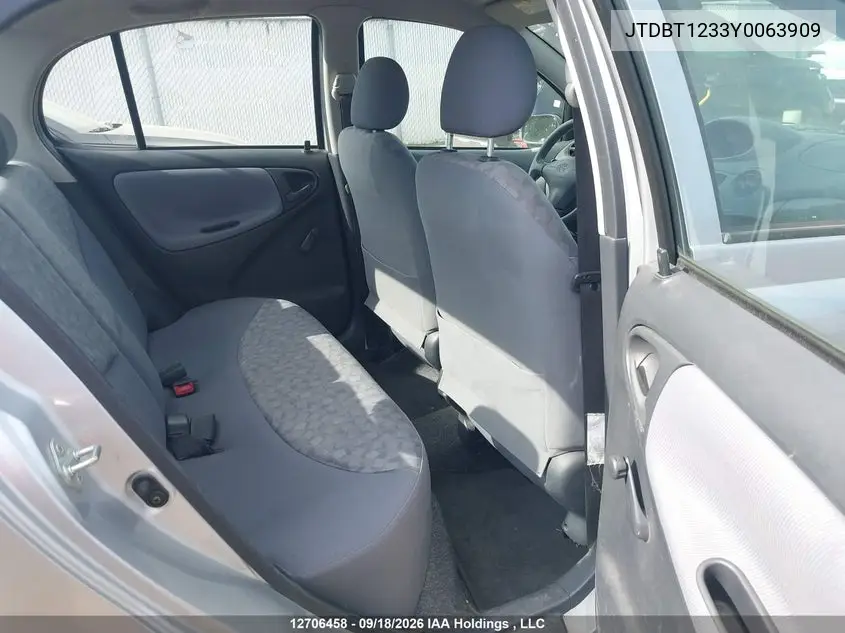 2000 TOYOTA ECHO VIN JTDBT1233Y0063909 — фото 8