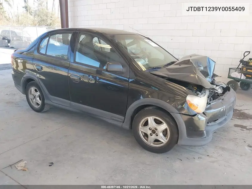 TOYOTA ECHO 2000, VIN JTDBT1239Y0055409