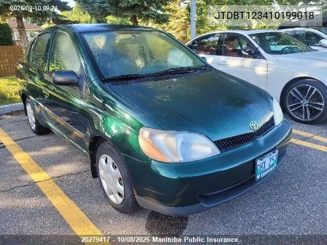 TOYOTA ECHO 2001, VIN JTDBT123410199018