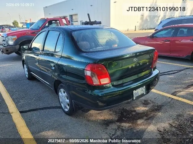 2001 TOYOTA ECHO VIN JTDBT123410199018 — фото 3