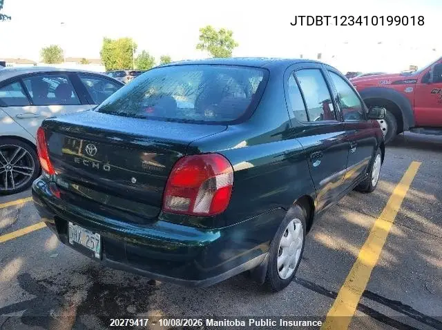 2001 TOYOTA ECHO VIN JTDBT123410199018 — фото 4