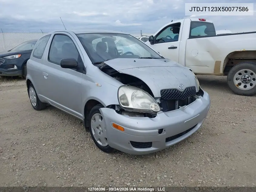 TOYOTA ECHO 2005, VIN JTDJT123X50077586