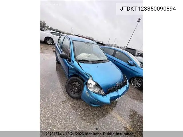 TOYOTA ECHO 2005, VIN JTDKT123350090894