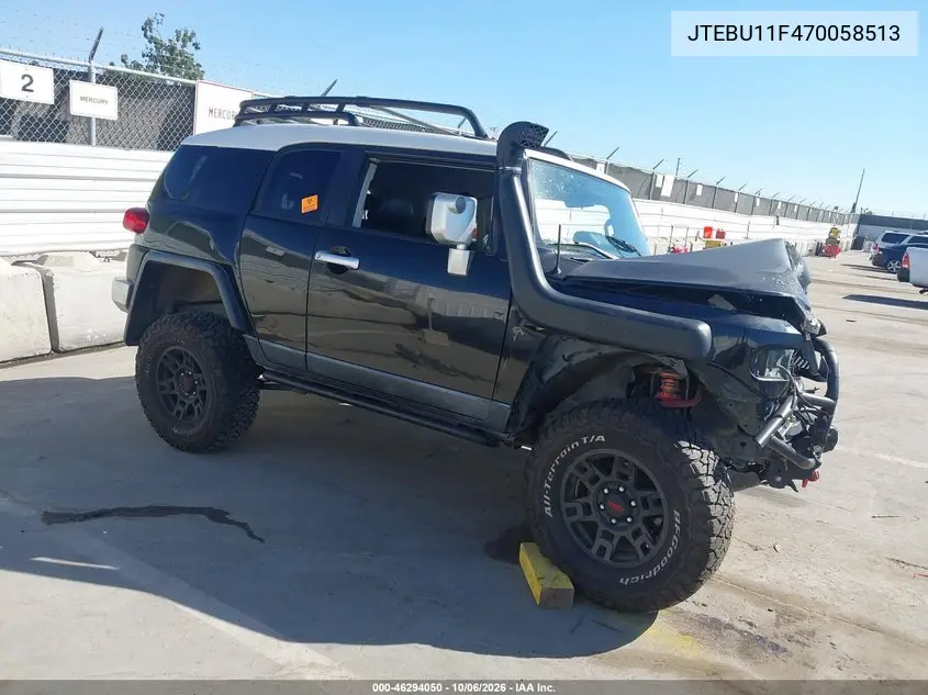 TOYOTA FJ CRUISER 2007, VIN JTEBU11F470058513
