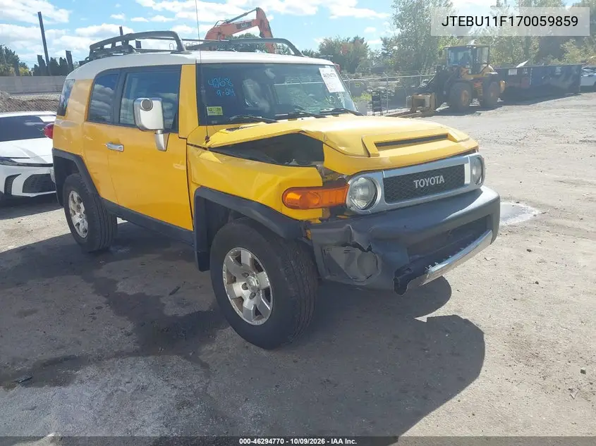 TOYOTA FJ CRUISER 2007, VIN JTEBU11F170059859