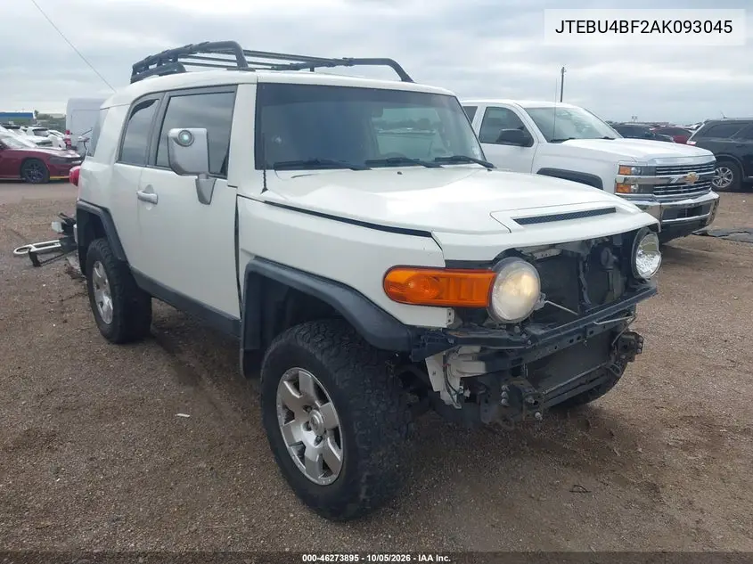 TOYOTA FJ CRUISER 2010, VIN JTEBU4BF2AK093045