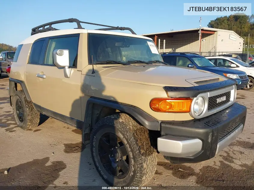 TOYOTA FJ CRUISER 2014, VIN JTEBU4BF3EK183567
