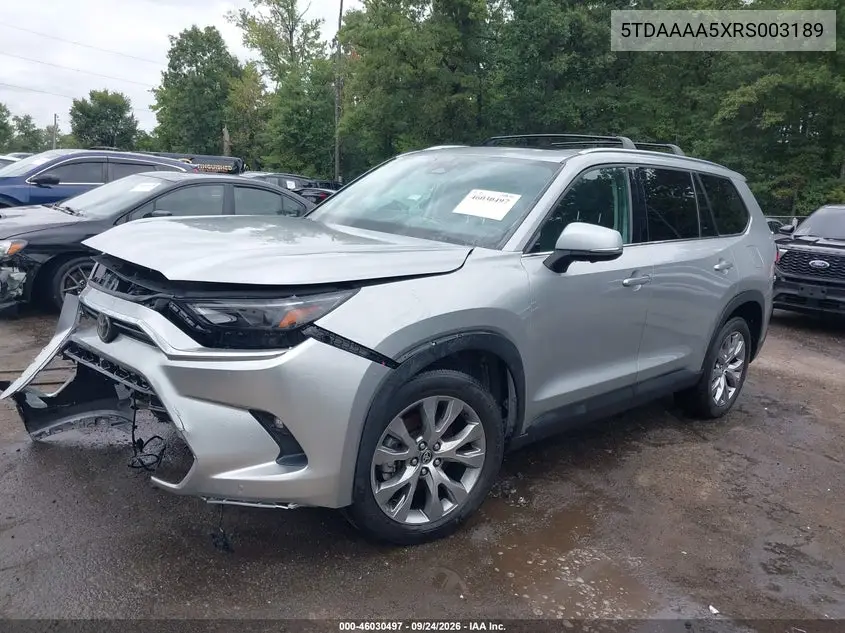 2024 TOYOTA GRAND HIGHLANDER VIN 5TDAAAA5XRS003189 — фото 2