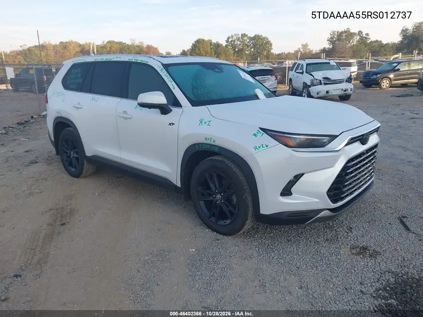 TOYOTA GRAND HIGHLANDER 2024, VIN 5TDAAAA55RS012737