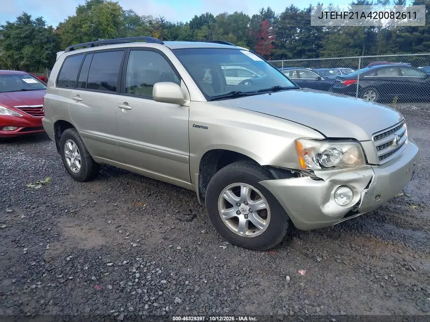 TOYOTA HIGHLANDER 2002, VIN JTEHF21A420082611