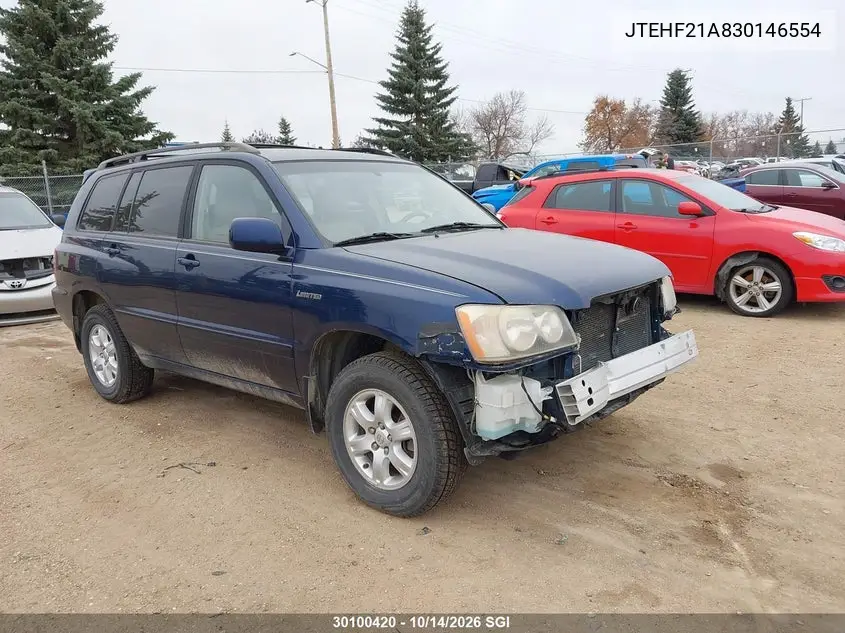 TOYOTA HIGHLANDER 2003, VIN JTEHF21A830146554