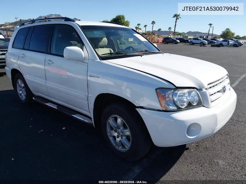 TOYOTA HIGHLANDER 2003, VIN JTEGF21A530079942
