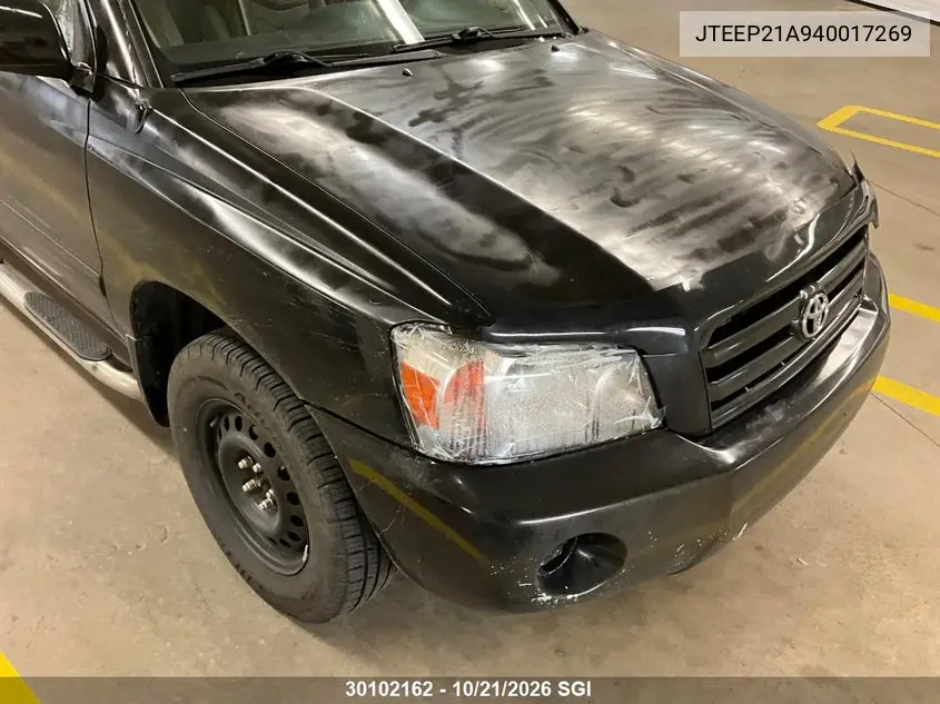 TOYOTA HIGHLANDER 2004, VIN JTEEP21A940017269