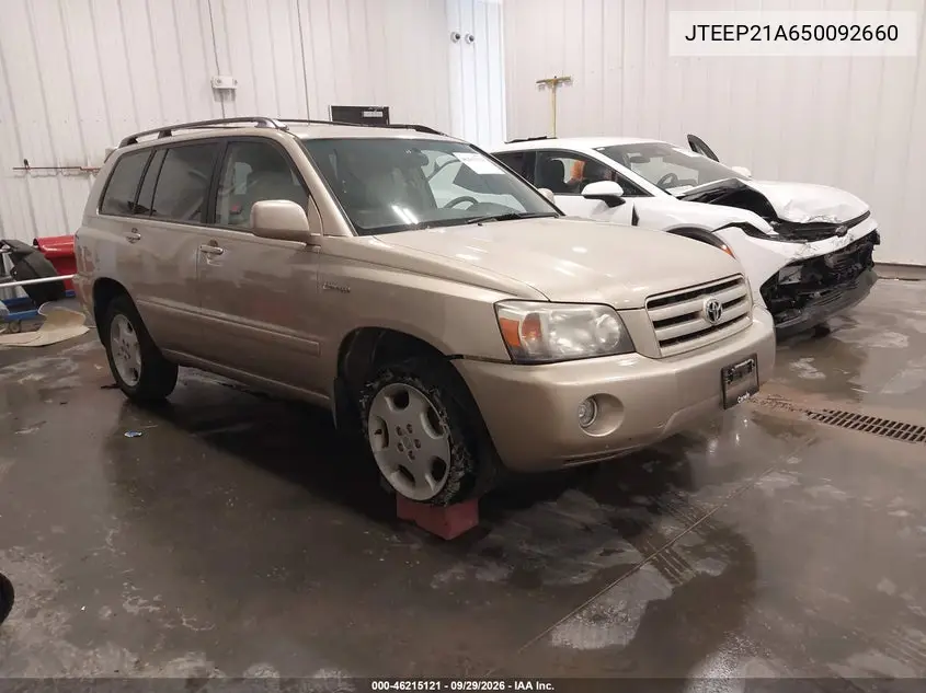 TOYOTA HIGHLANDER 2005, VIN JTEEP21A650092660