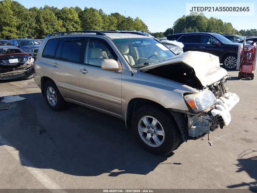 TOYOTA HIGHLANDER 2005, VIN JTEDP21A550082665