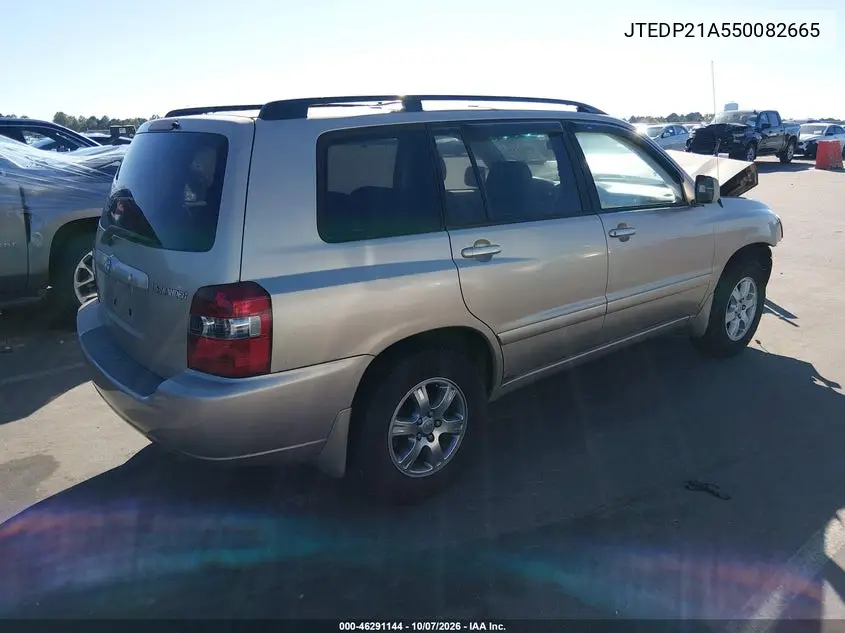 2005 TOYOTA HIGHLANDER VIN JTEDP21A550082665 — фото 4