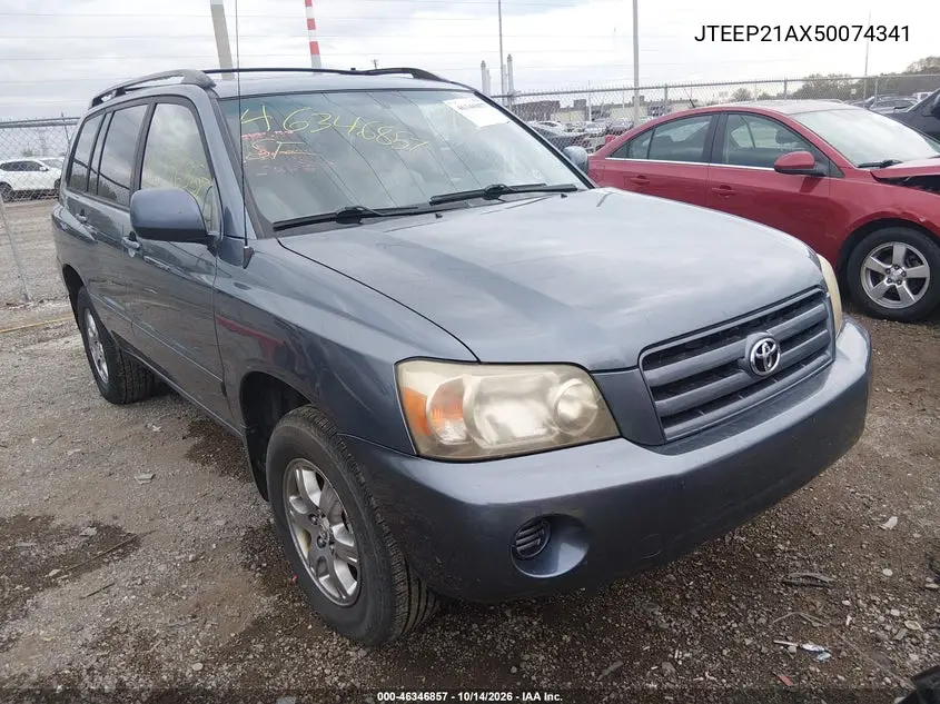 TOYOTA HIGHLANDER 2005, VIN JTEEP21AX50074341