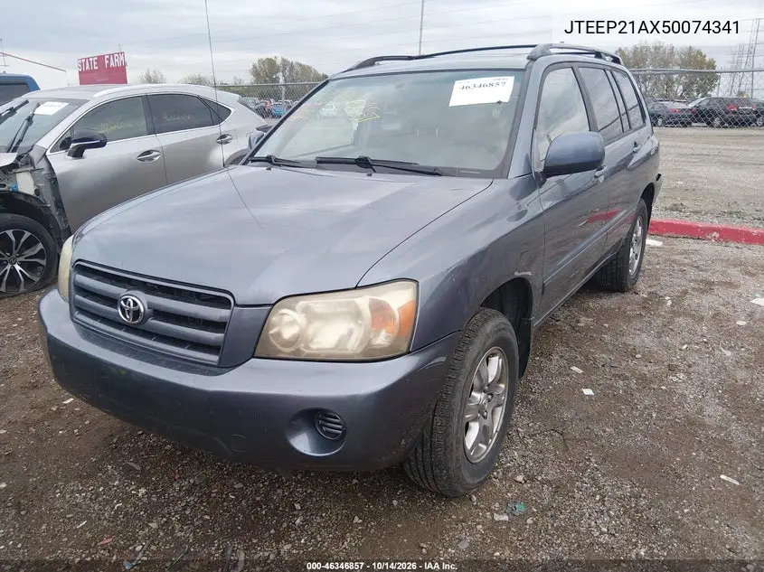 2005 TOYOTA HIGHLANDER VIN JTEEP21AX50074341 — фото 2