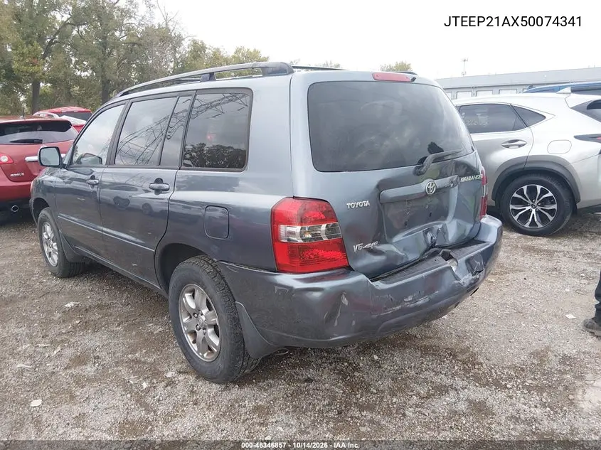 2005 TOYOTA HIGHLANDER VIN JTEEP21AX50074341 — фото 3