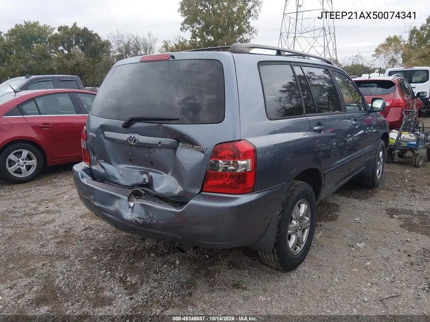 2005 TOYOTA HIGHLANDER VIN JTEEP21AX50074341 — фото 4