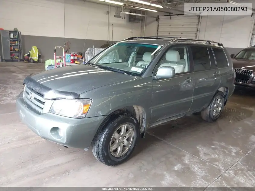 2005 TOYOTA HIGHLANDER VIN JTEEP21A050080293 — фото 2