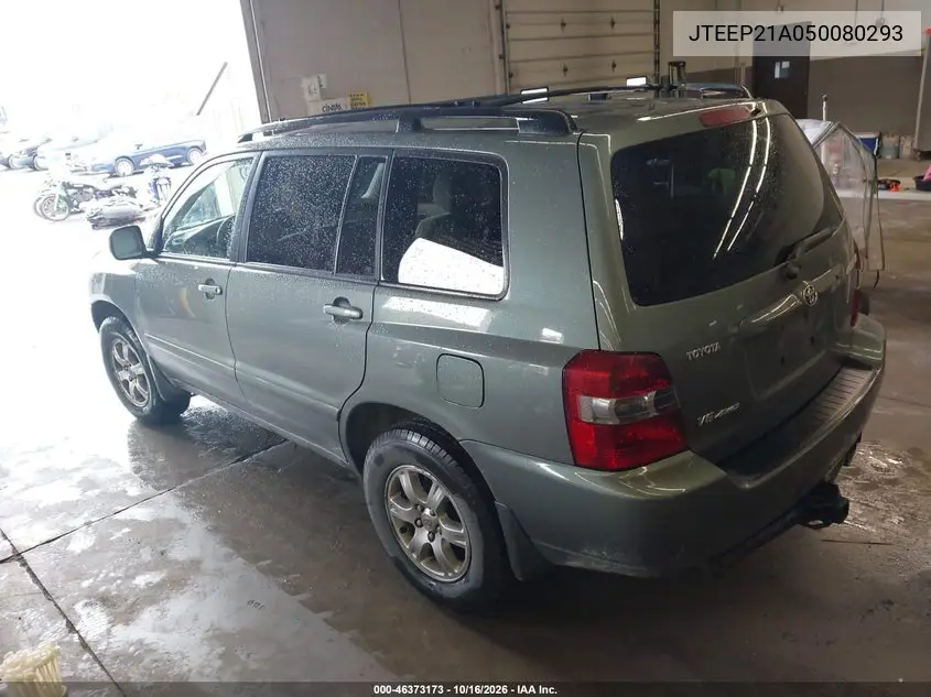 2005 TOYOTA HIGHLANDER VIN JTEEP21A050080293 — фото 3