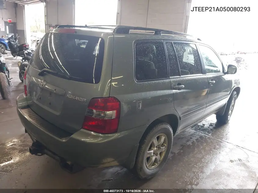 2005 TOYOTA HIGHLANDER VIN JTEEP21A050080293 — фото 4