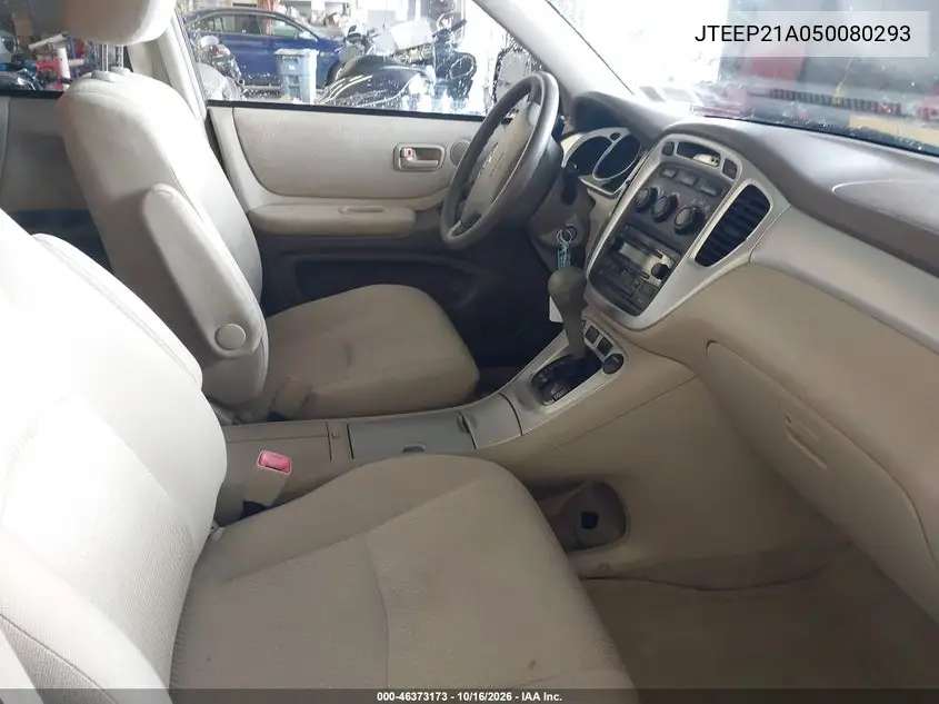 2005 TOYOTA HIGHLANDER VIN JTEEP21A050080293 — фото 5