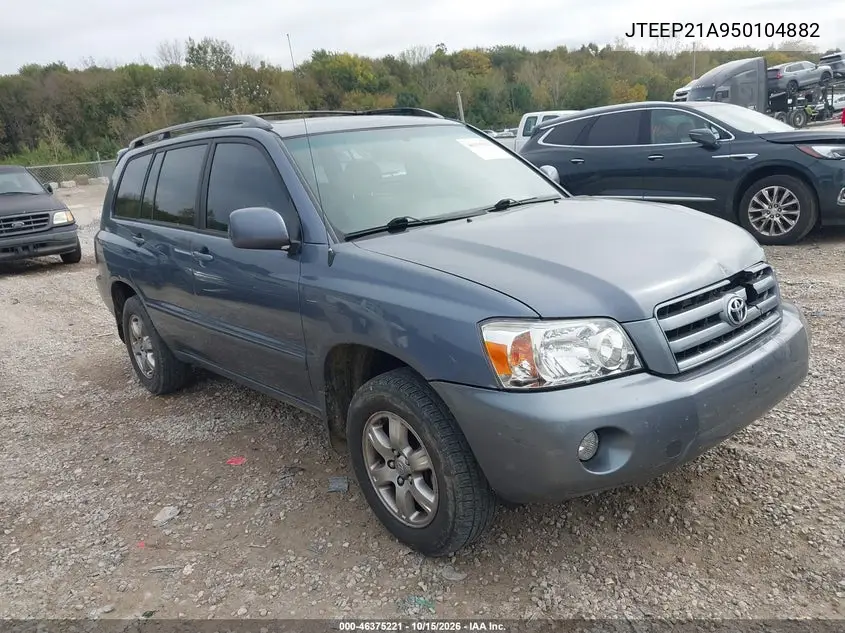 TOYOTA HIGHLANDER 2005, VIN JTEEP21A950104882