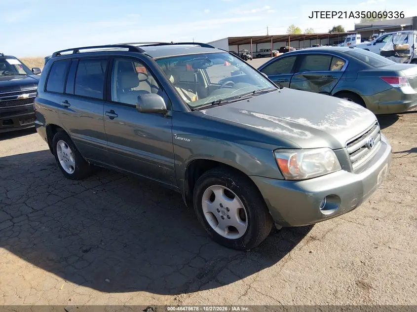 TOYOTA HIGHLANDER 2005, VIN JTEEP21A350069336