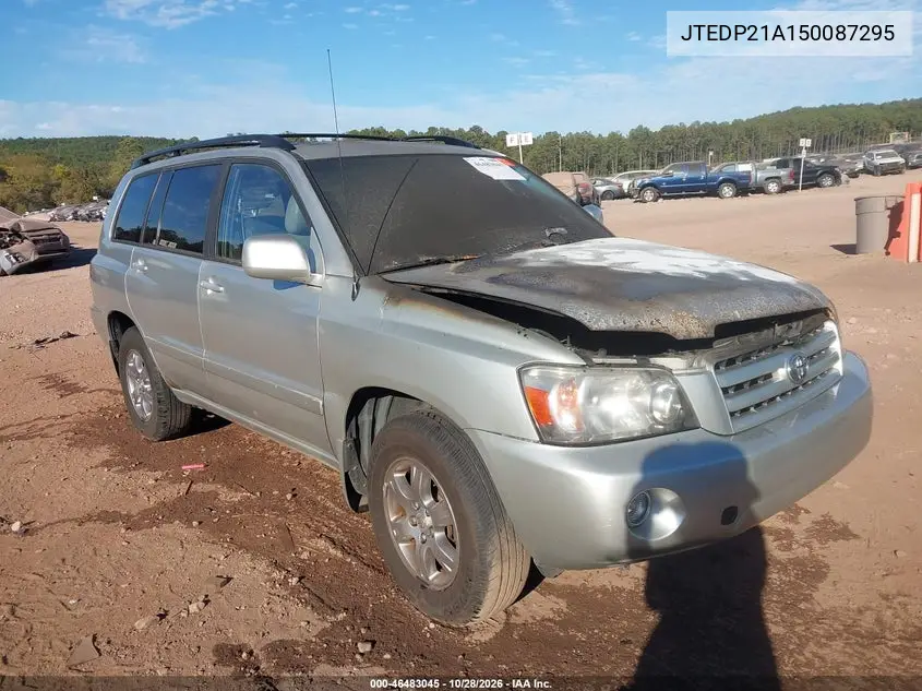 TOYOTA HIGHLANDER 2005, VIN JTEDP21A150087295