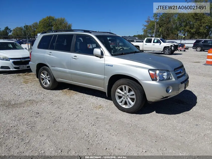 TOYOTA HIGHLANDER 2006, VIN JTEEW21A060021491
