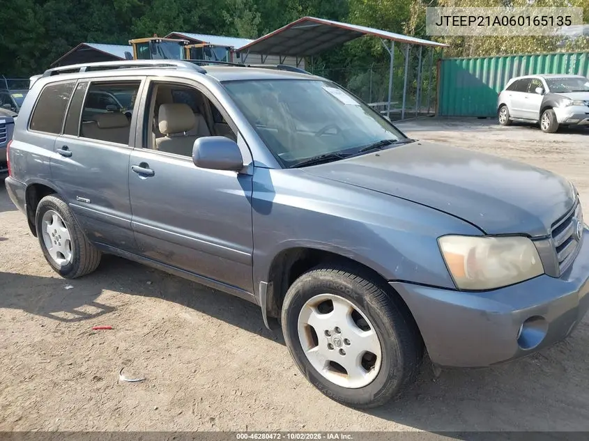 TOYOTA HIGHLANDER 2006, VIN JTEEP21A060165135