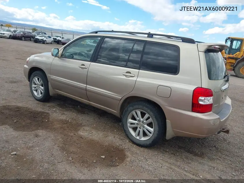 2006 TOYOTA HIGHLANDER VIN JTEEW21AX60009221 — фото 3