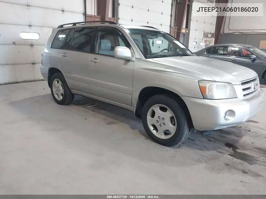 TOYOTA HIGHLANDER 2006, VIN JTEEP21A060186020