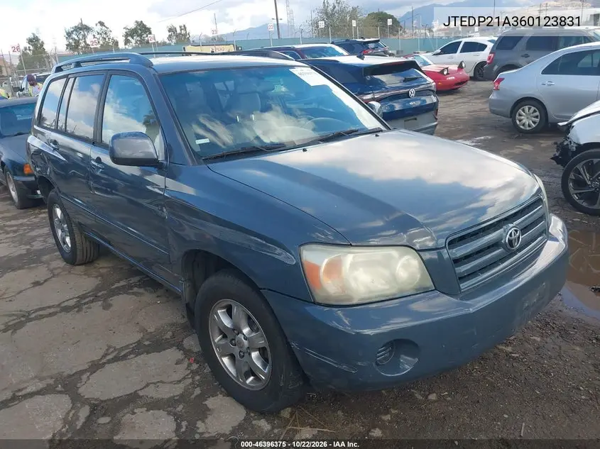 TOYOTA HIGHLANDER 2006, VIN JTEDP21A360123831