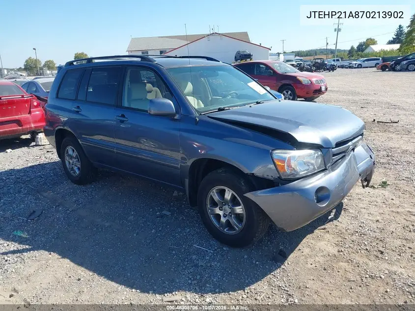 TOYOTA HIGHLANDER 2007, VIN JTEHP21A870213902