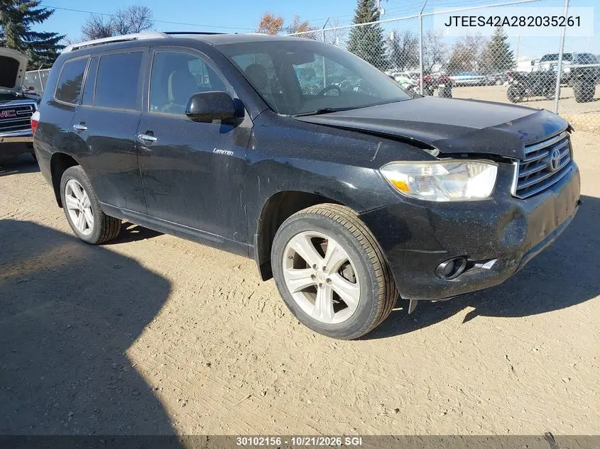 TOYOTA HIGHLANDER 2008, VIN JTEES42A282035261