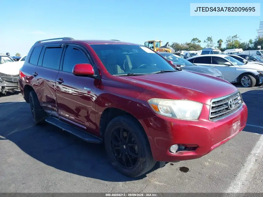 TOYOTA HIGHLANDER 2008, VIN JTEDS43A782008695
