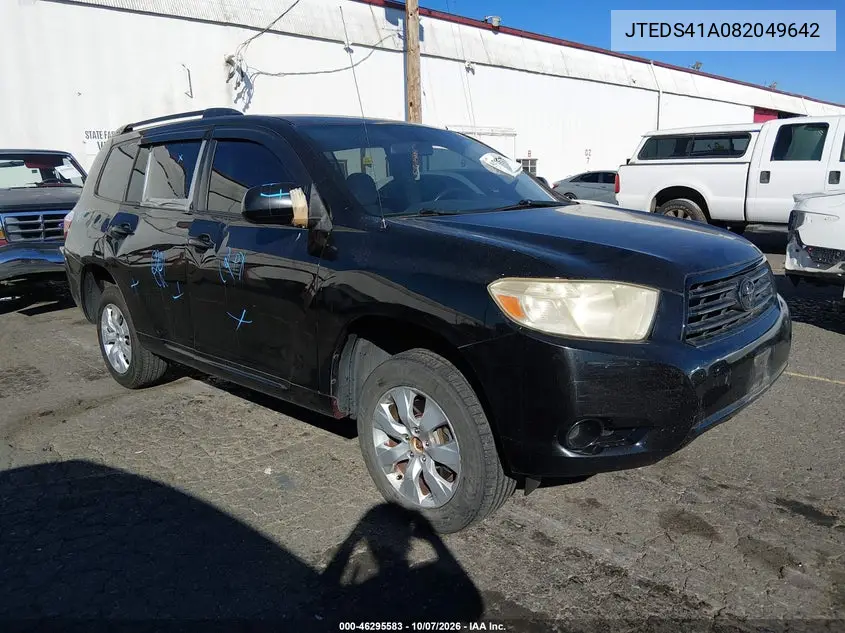 TOYOTA HIGHLANDER 2008, VIN JTEDS41A082049642