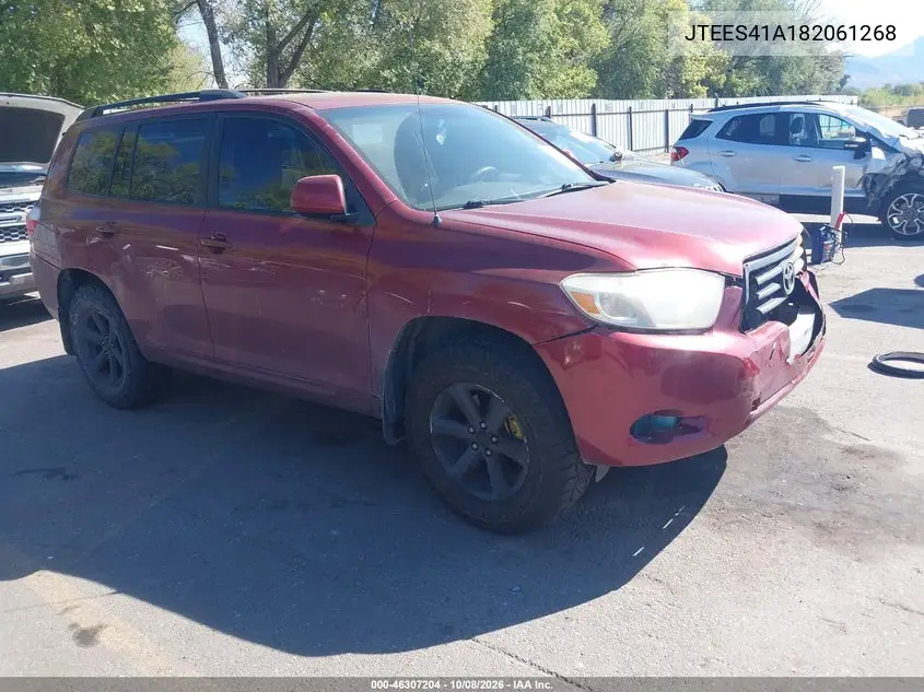 TOYOTA HIGHLANDER 2008, VIN JTEES41A182061268
