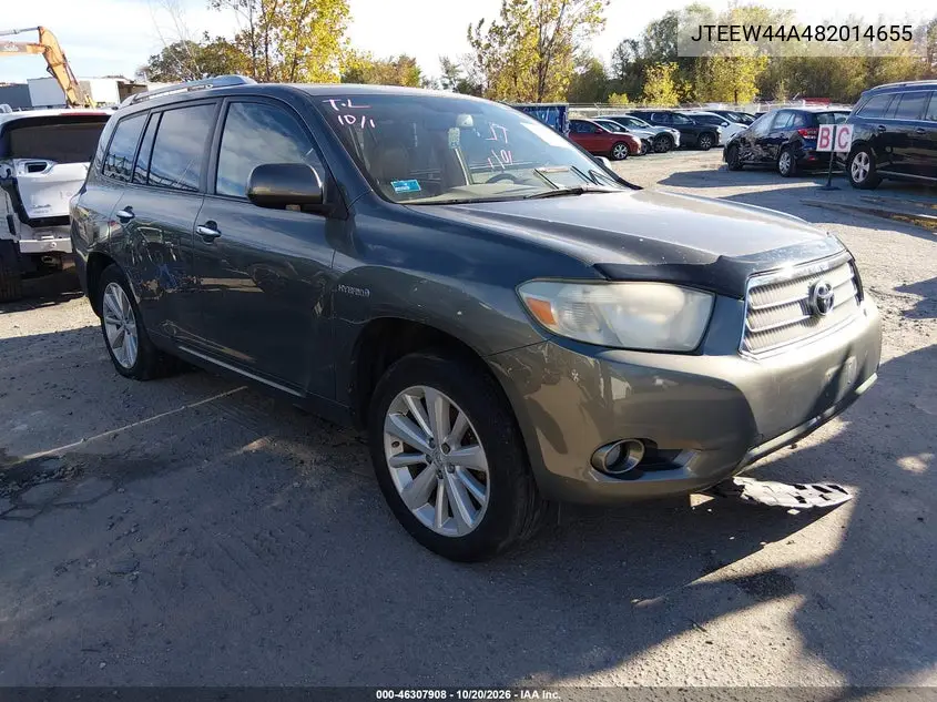 TOYOTA HIGHLANDER 2008, VIN JTEEW44A482014655