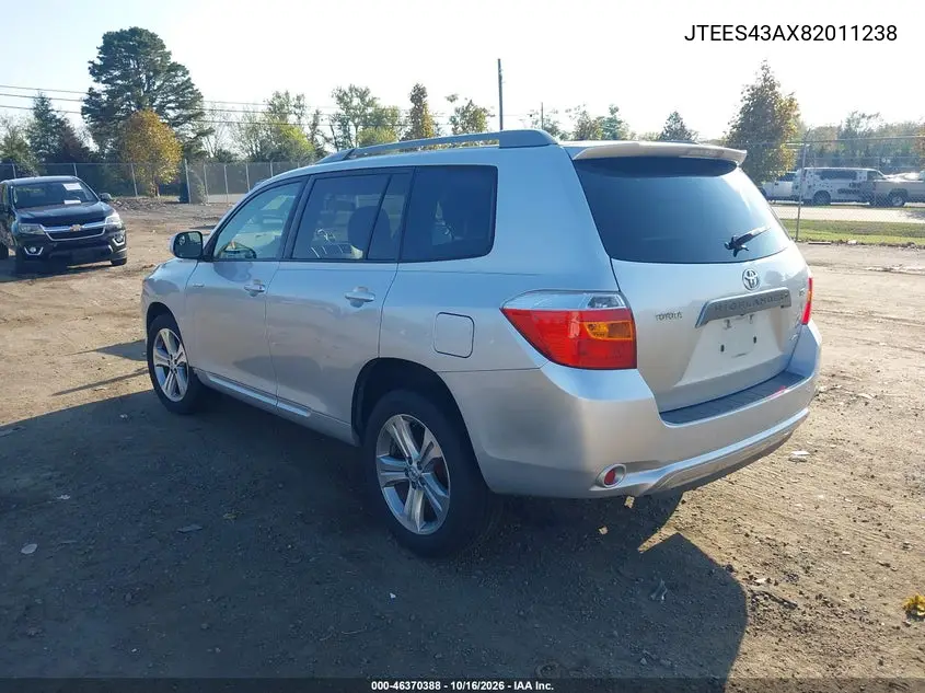 2008 TOYOTA HIGHLANDER VIN JTEES43AX82011238 — фото 3