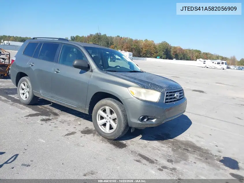 TOYOTA HIGHLANDER 2008, VIN JTEDS41A582056909
