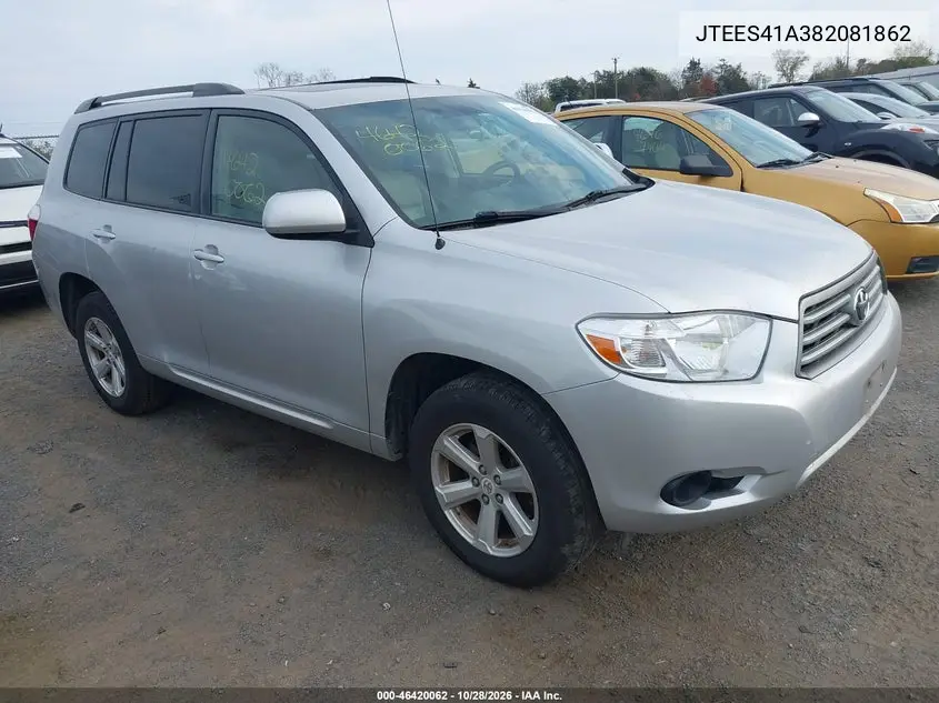 TOYOTA HIGHLANDER 2008, VIN JTEES41A382081862