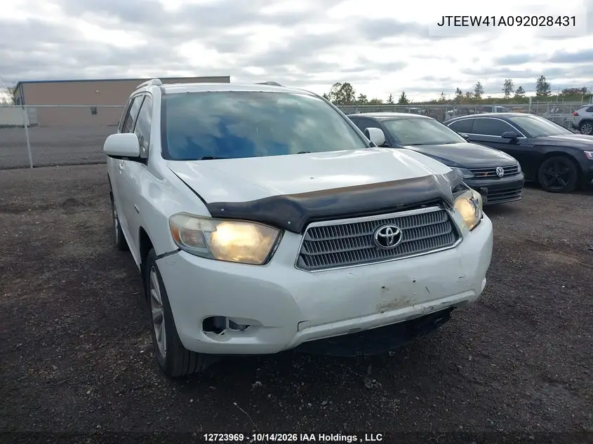 TOYOTA HIGHLANDER 2009, VIN JTEEW41A092028431