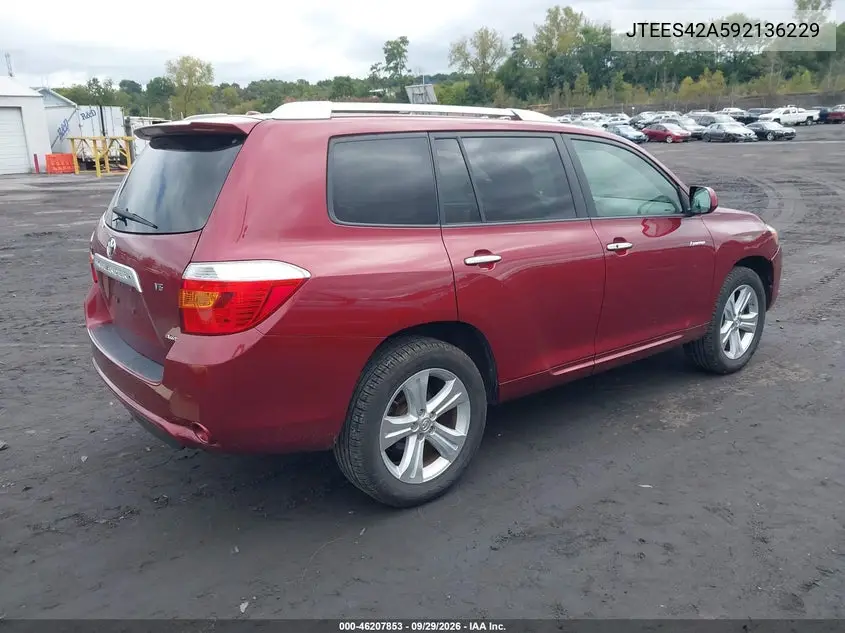 2009 TOYOTA HIGHLANDER VIN JTEES42A592136229 — фото 4
