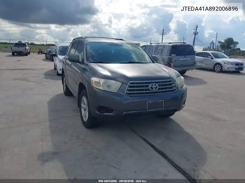 TOYOTA HIGHLANDER 2009, VIN JTEDA41A892006896