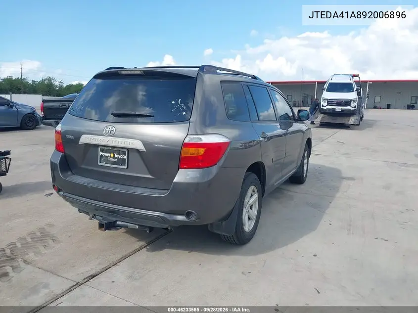 2009 TOYOTA HIGHLANDER VIN JTEDA41A892006896 — фото 4