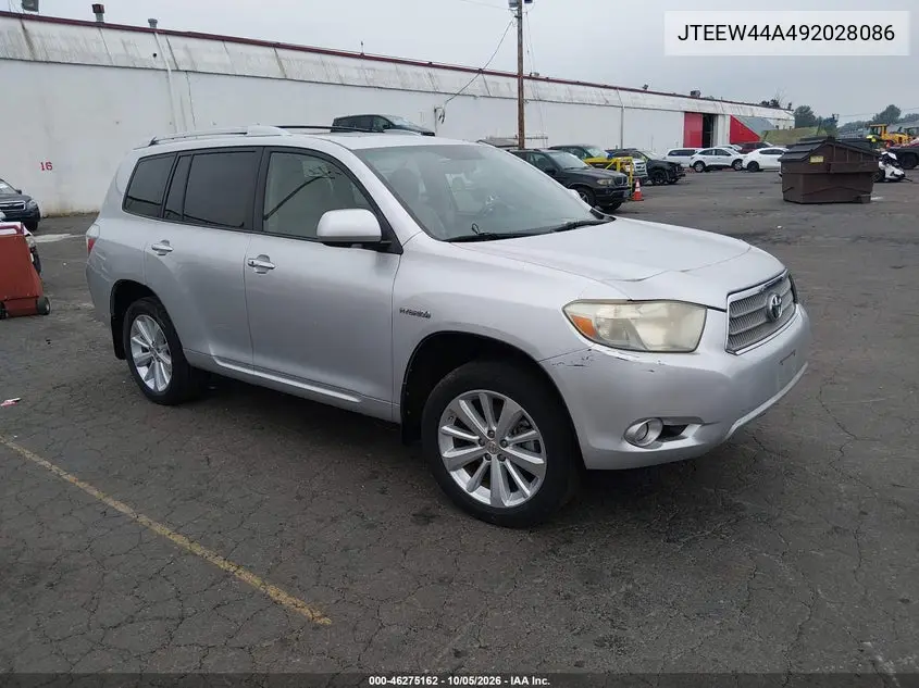 TOYOTA HIGHLANDER 2009, VIN JTEEW44A492028086